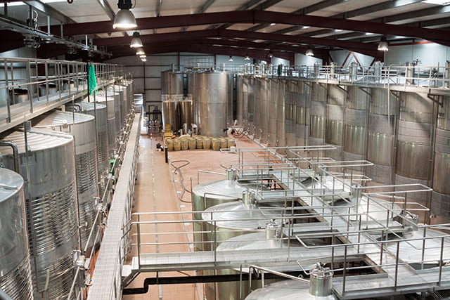 Inside view of modern wine plant
